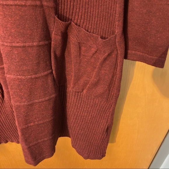 PAPA VANCOUVER Sz L Cocoon Knit Side Ribbed Jersey Crew Neck  Tunic Dress - Picture 2 of 7